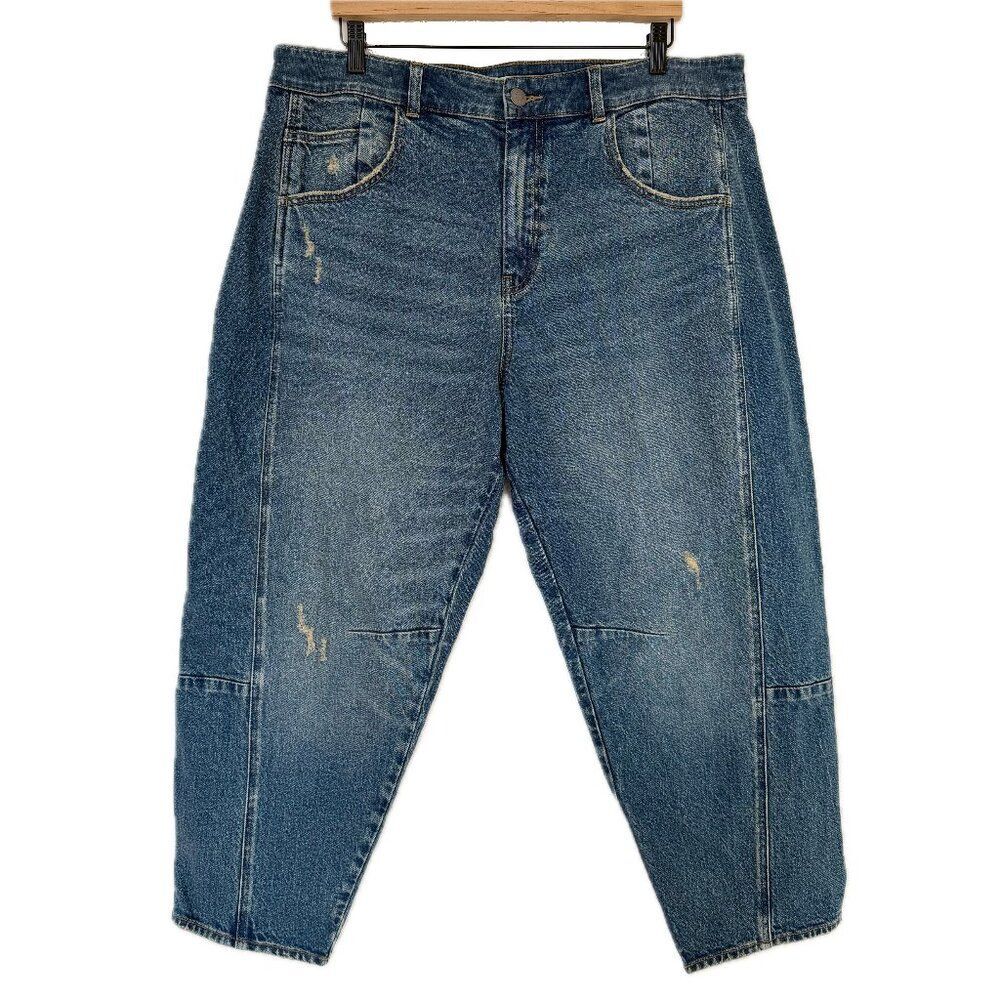 New Festi for Torrid Blue Distressed Wide Leg Jeans - Size 18R
